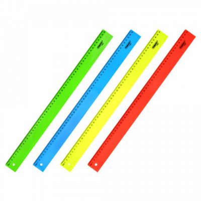 Линейка 50 см пластиковая «Пифагор» Neon ассорти *25/250