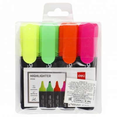 Набор текстовыделителей 4цв 1-5мм Deli E37232