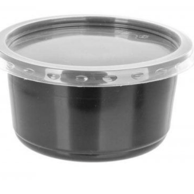Контейнер круглый 350 мл д-115мм, без крышки, черный ПП (крышка 17-4545) *500