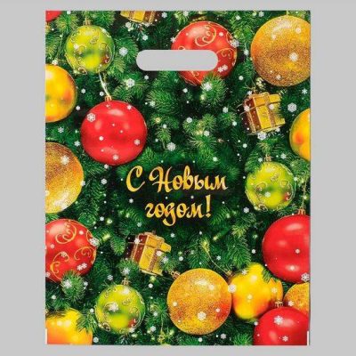 Пакет "Елка", полиэтиленовый с вырубной ручкой, 30х40 см, 35 мкм 5193296