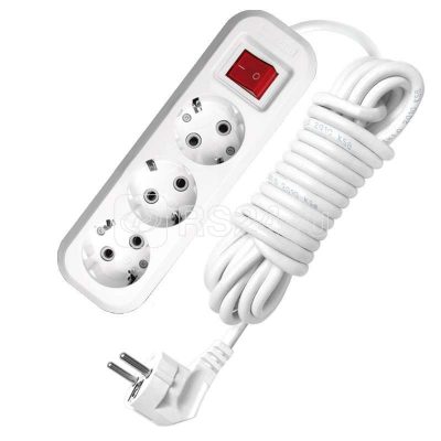 Удлинитель 3х3м с заземл. 13А IP20 S-303 ПВС 3х1 с выкл.