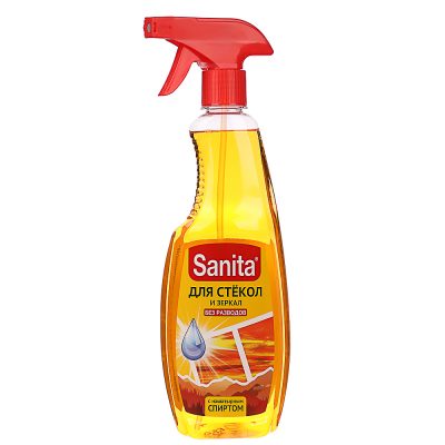 Средство для мытья стекол Sanita, с нашатырным спиртом, 500мл *15