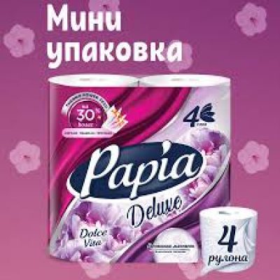 Туалетная бумага Papia Delux 4х сл 4шт Дольче Вита*14