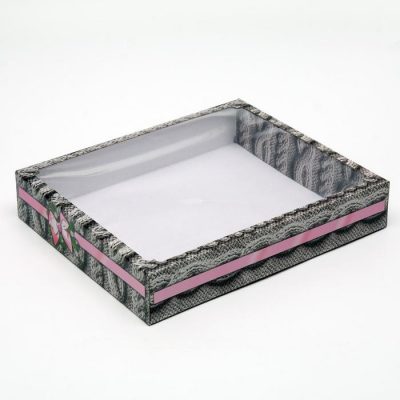 Коробка сборная крышка- дно с окном, "Теплый Новый Год", 37 х 32 х 7 СМ 7068217