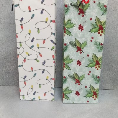 Пакет ламинированный под бутылку 35*12*9см Ассорти НГ SCW716-ABCD