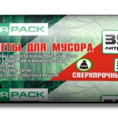 Мешки ПНД MIRPACK "EXTRA" 35 л, 30 штук в рулоне, 50х64 см, 12 мкм, черные (18 рул/кор)