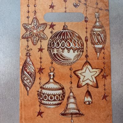 Пакет "Винтажные игрушки" полиэтиленовый с вырубной ручкой 20х30 см 30мкм НГ 100шт