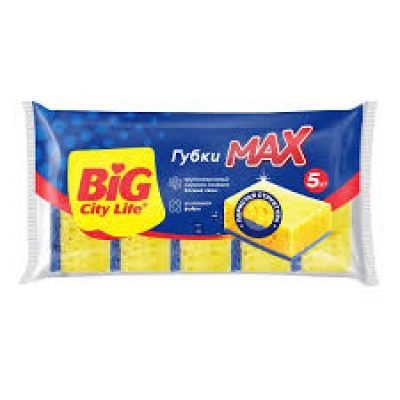 Губка для посуды  BIG City MAX крупнопористая 5 шт