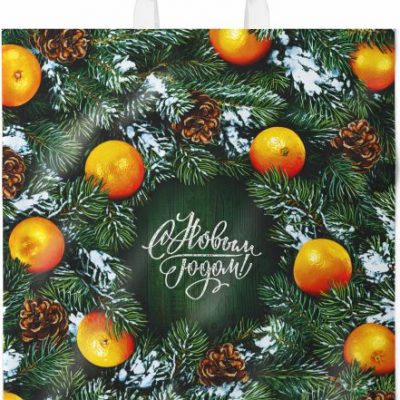 Пакет с петлевой ручкой 38*42см 40мкм Новогодний базар НГ 25шт