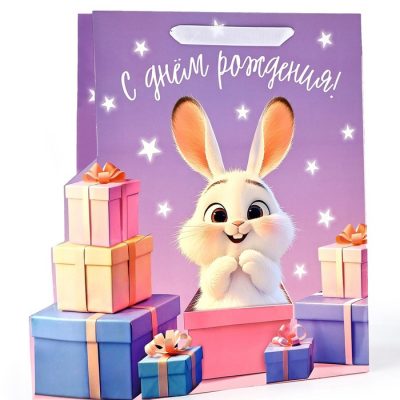 Пакет подарочный ламинированный «Подарочек», зайчик, 31 х 11.5 х 40 см 10653936