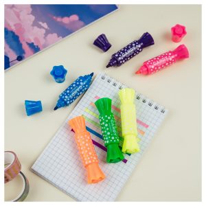 Текстовыделитель двусторонний MESHU "Candy", мини, ассорти, неоновые цвета, 2/4мм *30