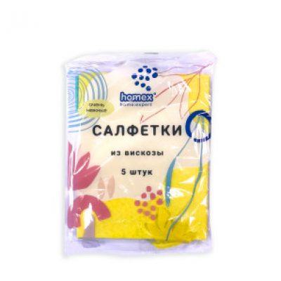 Салфетки для уборки Homex Очень Нежные вискозная 30х38 см 5 шт *30