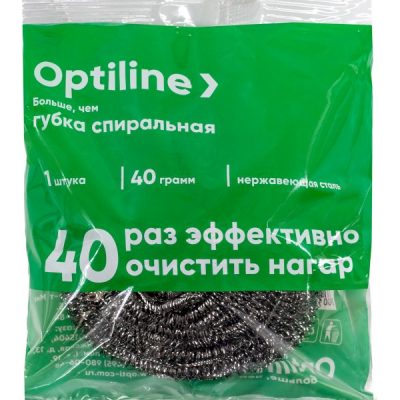Губка для мытья посуды Optiline спиральная нержавеющая сталь 40 г