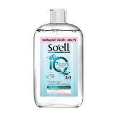 Вода мицелярнная SOELL Professional гиалуроновая 600мл *1/6
