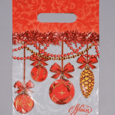 Пакет "Бантики", полиэтиленовый с вырубной ручкой, 20х30 см, 30 мкм