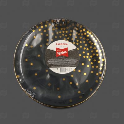 Тарелка конфетти Sinior Banketto черный пластик 26см 3шт