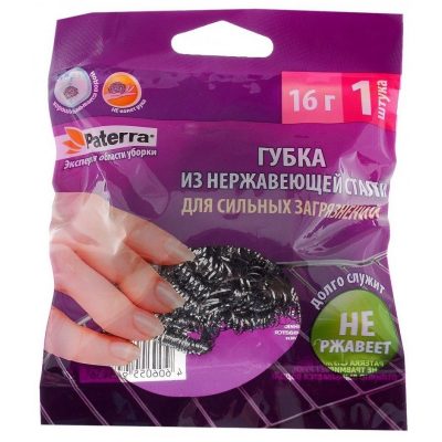 Губка металлическая спираль Paterra