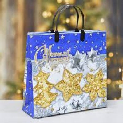 Пакет подарочный из мягкого пластика "Новогодний Вечер" 30*30*10см НГ