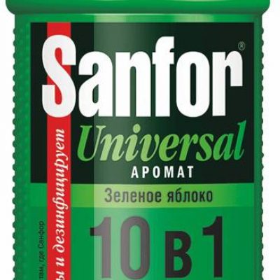 СХЗ SANFOR UNIVERSAL 10в1 Средство для чистки и дезинф. Зеленое яблоко 750мл  MML