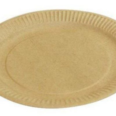 Тарелка картон d 180 мм неламинированная крафт *50/500