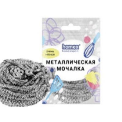 Губка металлическая спиральная 1 шт Homex *25