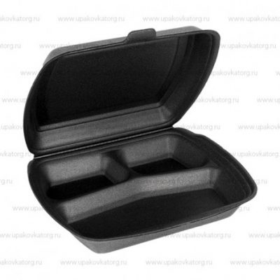 Ланч-бокс 247х208х63 мм, 3-сек, черный, ВПС *100