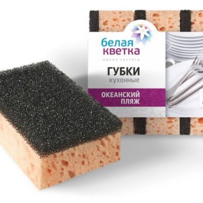 Губки для посуды БЕЛАЯ КВЕТКА поролоновые 115х75х40мм 3шт/уп *42